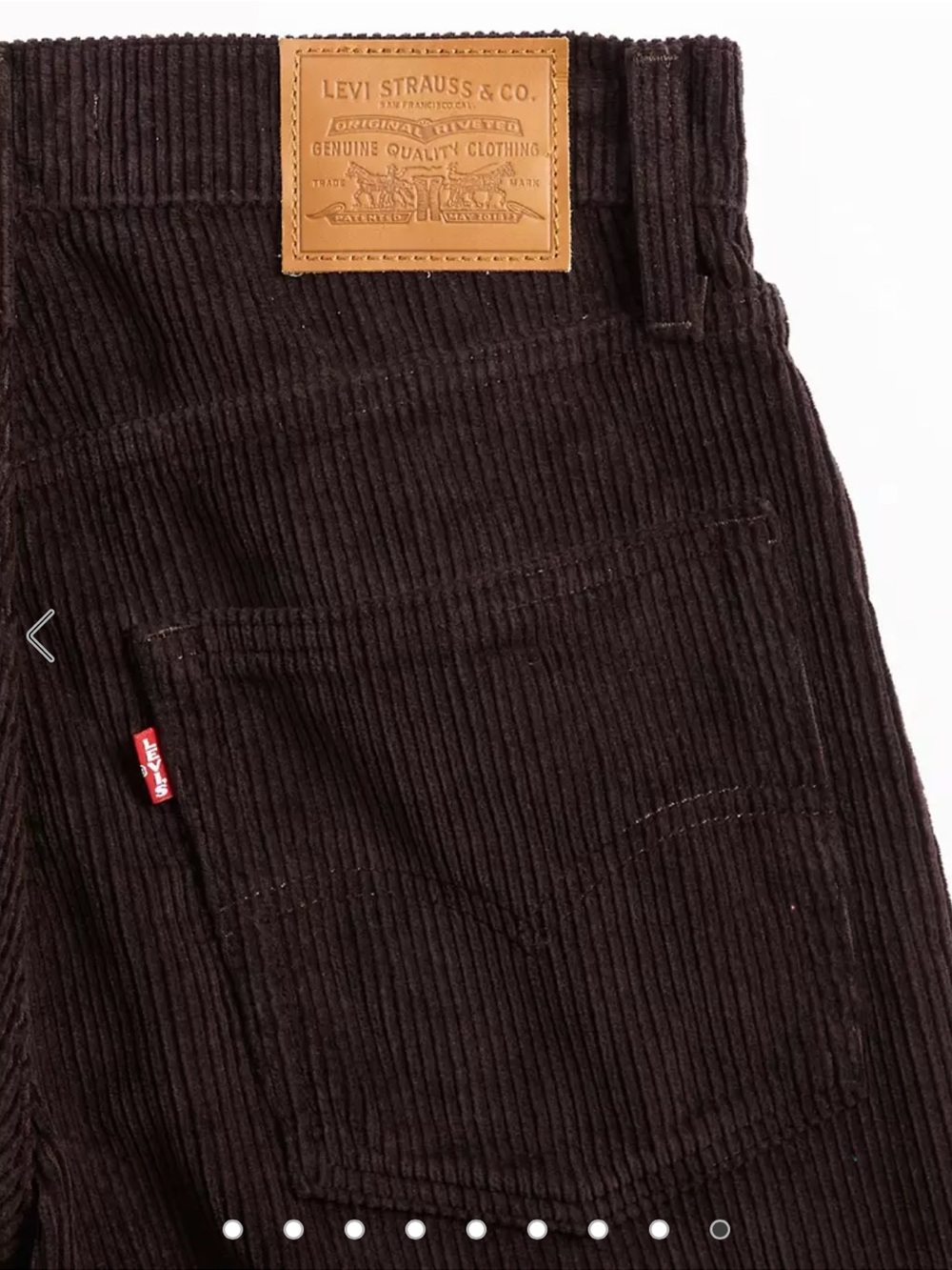 Levi's Baggy Dad Chocolate Brown Corduroy Jeans with Red Tab